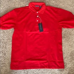 Red polo shirt